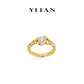 Minimalist collection: Modern "Twisted Golden Croissant" Solitaire Ring