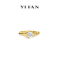 Minimalist collection: Modern "Twisted Golden Croissant" Solitaire Ring