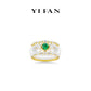 Pre-order Jade collection: Hand-carved "Golden Green Sun-flower Icy Donut" Multi-purpose 2 in 1 Ring