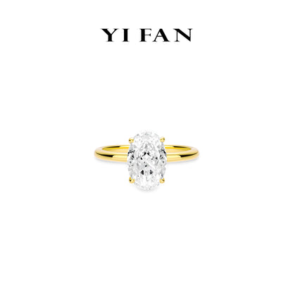 Golden time collection: G color "Icy Monalisa Pigeon Egg Rock" delicate Engagement/Wedding Ring