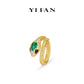 High Jewelry Lab Grown Emerald collection: Luxury “Golden Serpent” exquisite open Ring