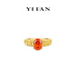 Padparadscha color collection: Modern Italian drawing process "Golden Sunset Weaving braided hair" Golden-arm Ring