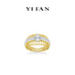 Golden time collection: Unique "Waltz Water-droplet Hollow golden-edge" exquisite Ring