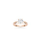 Pre-order Rose-gold Fever collection: Modern "Four-Prongs Rhombus Vein" CNC Solitaire Ring