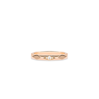 Pre-order Rose-gold Fever collection: Modern "Rhombus Vein" CNC Ring Band