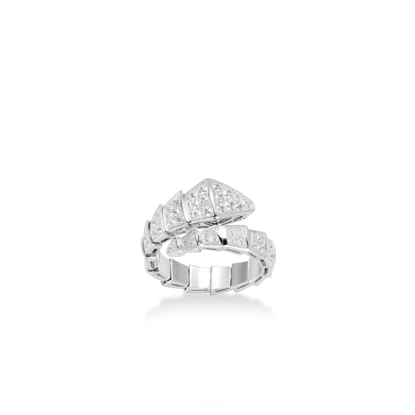 High Jewelry collection: Luxury “Dazzling Serpent” detailed Wide band Ring