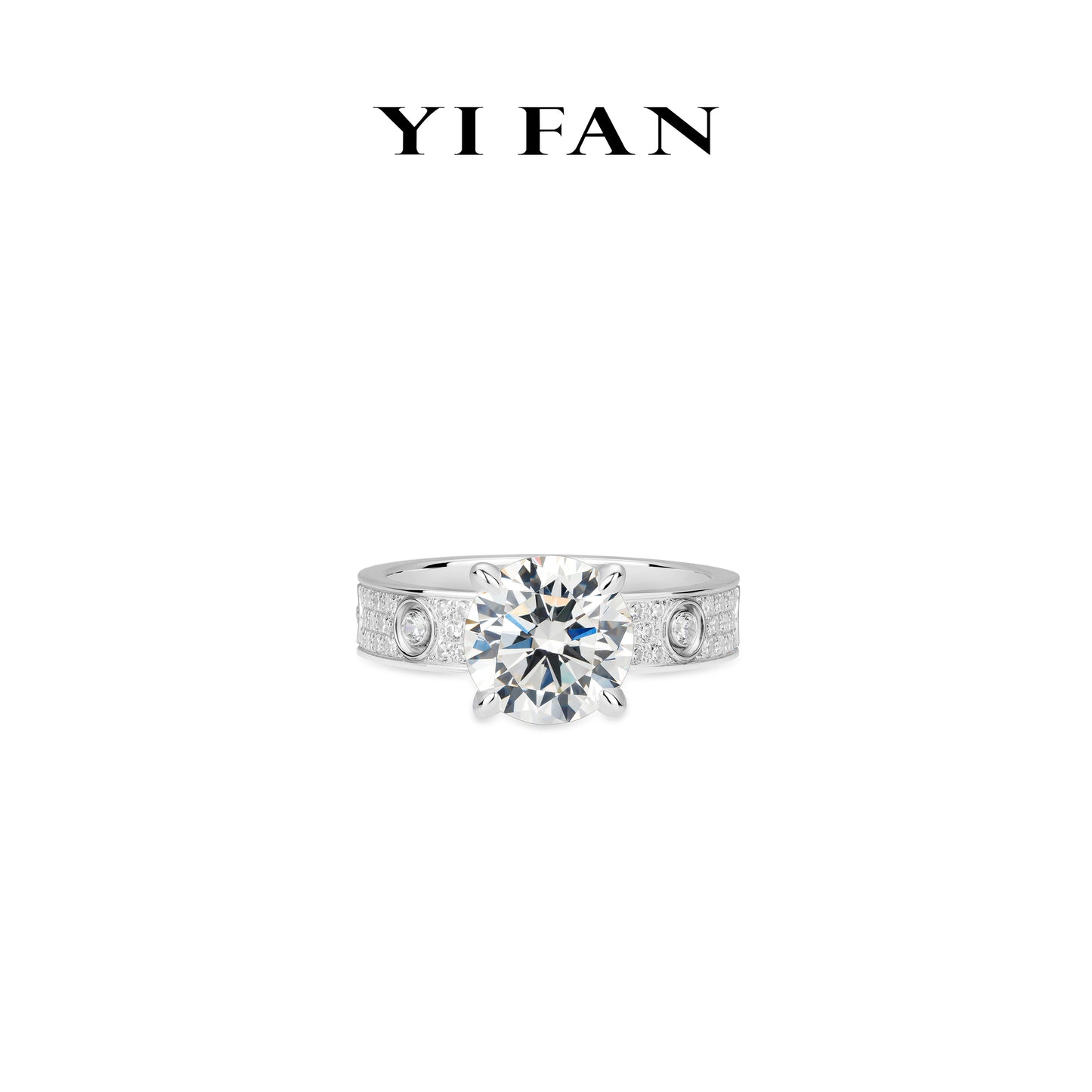 High Jewelry Collection: Modern "Bright Starry Sky Love" CNC Solitaire Engagement/Wedding Ring