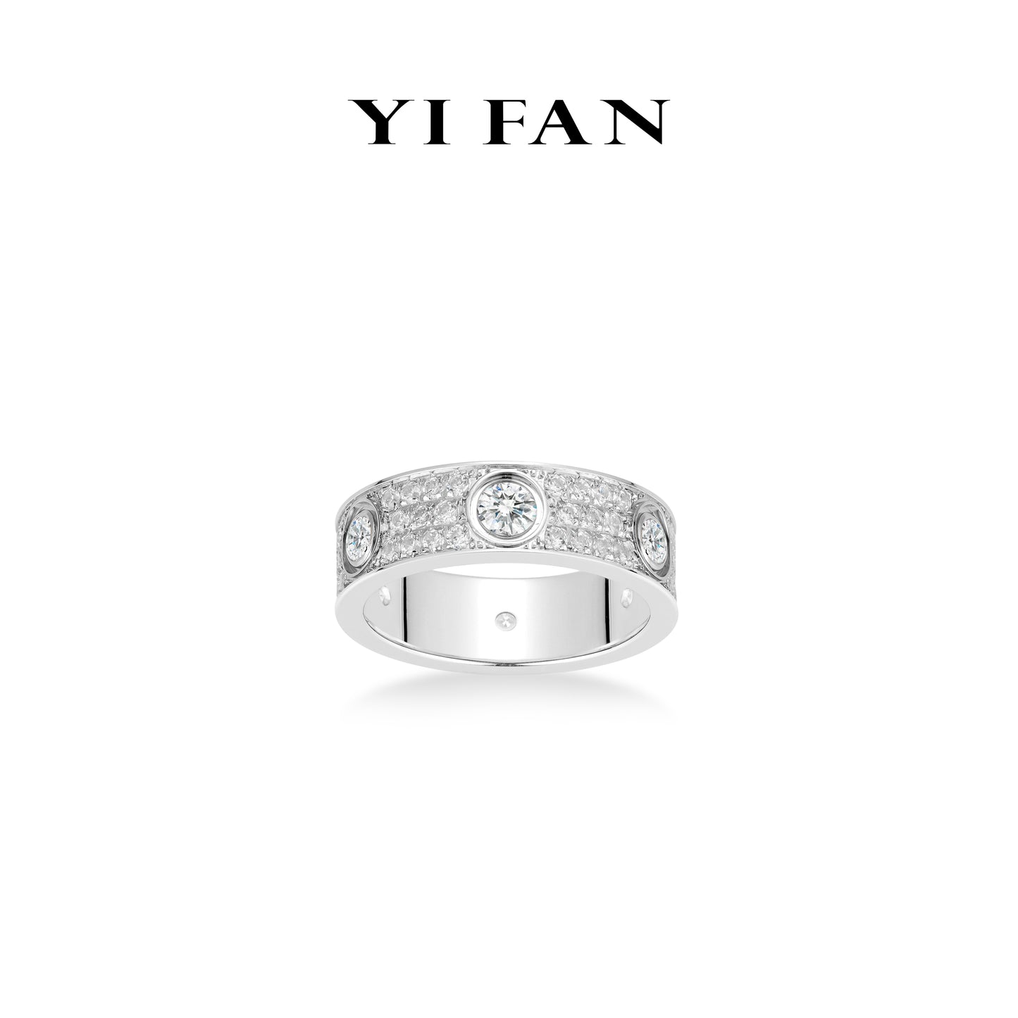 High Jewelry Collection: Modern "Bright Starry Sky Love" CNC Ring Band(Unisex)