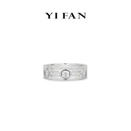 High Jewelry Collection: Modern "Bright Starry Sky Love" CNC Ring Band(Unisex)