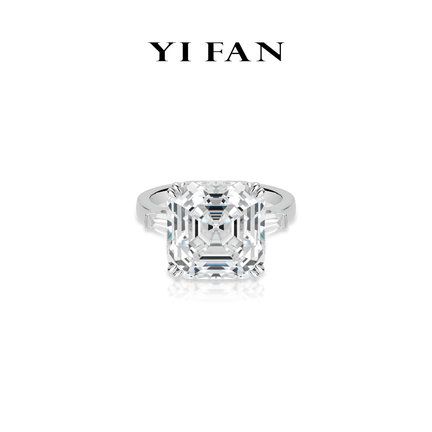 Pre-order Eternal Sparkle Collection: Luxury "Stellar Asscher-Cut” exquisite 3-stone Ring (Unisex)