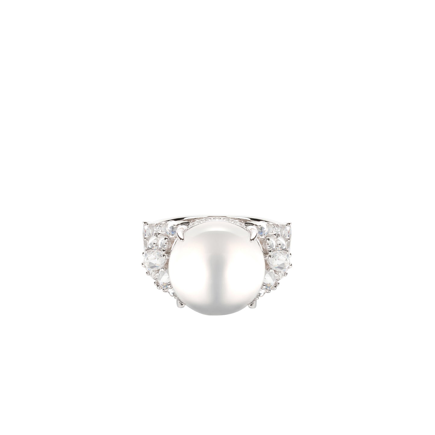 Icy Burmese Jade "legendary luminous pearl" modern Ring
