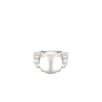Icy Burmese Jade "legendary luminous pearl" modern Ring