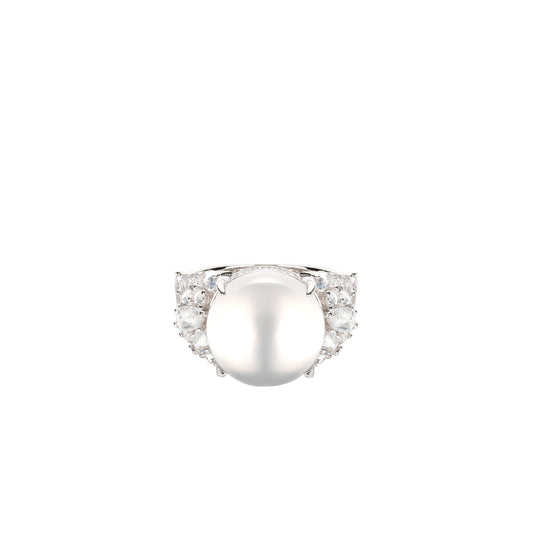 Icy Burmese Jade "legendary luminous pearl" modern Ring