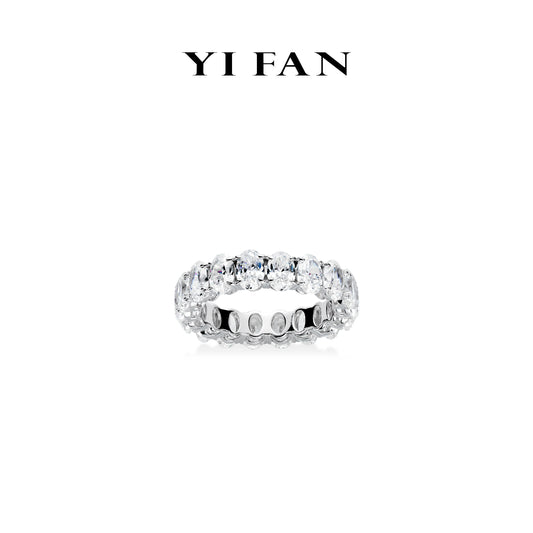 Wedding collection: Modern "Starlit Eternal Gleam" exquisite Eternity Band