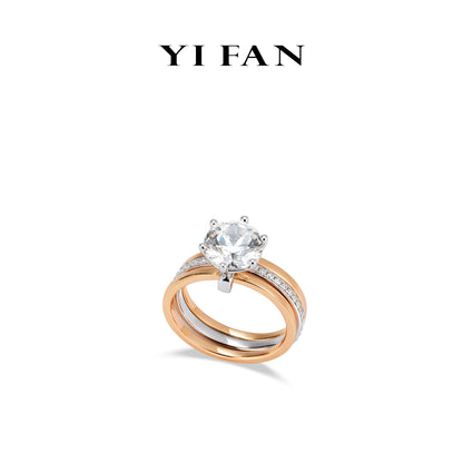 Customized design: Unique 3 bands Round brilliant cut Modern ring