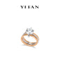 Pre-order customized design: Unique 3 bands Round brilliant cut Modern ring