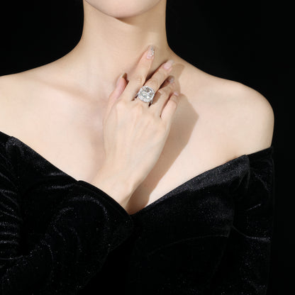 G color collection: Modern Rectangular Icy-cut "Milky Way" Ring