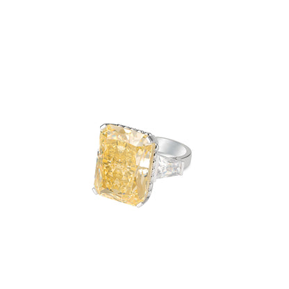 Bespoke customized design: Icy-cut fancy yellow diamond color ring (Solitair 70 carat)