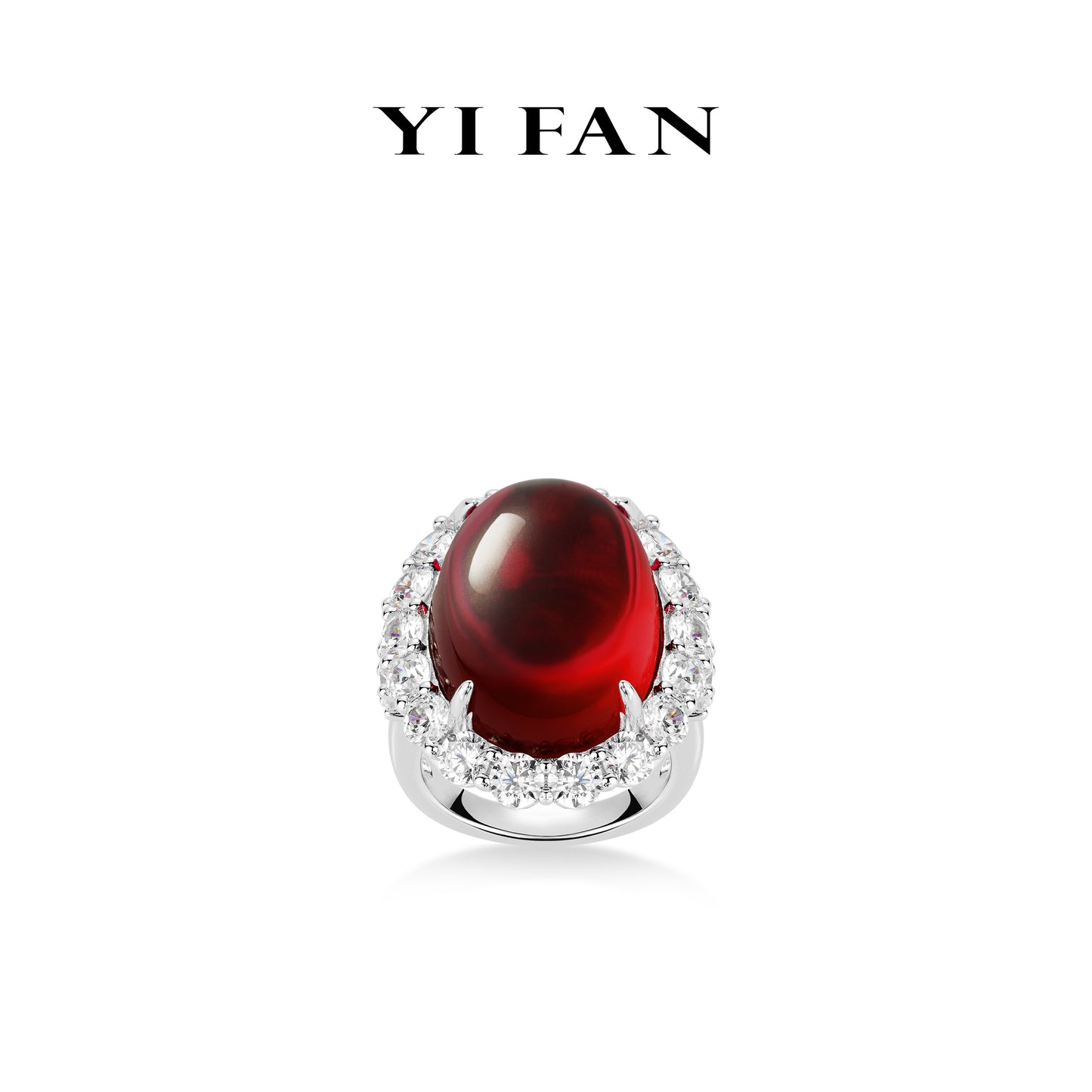 High Jewelry Ruby color collection: Luxury "Garden of Eden Flower Sea" Red Pigeon-egg Ring