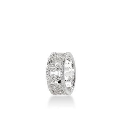 Christmas collection：White Lucky Bottle gourd "Hulu" wide band hollowed-out Ring