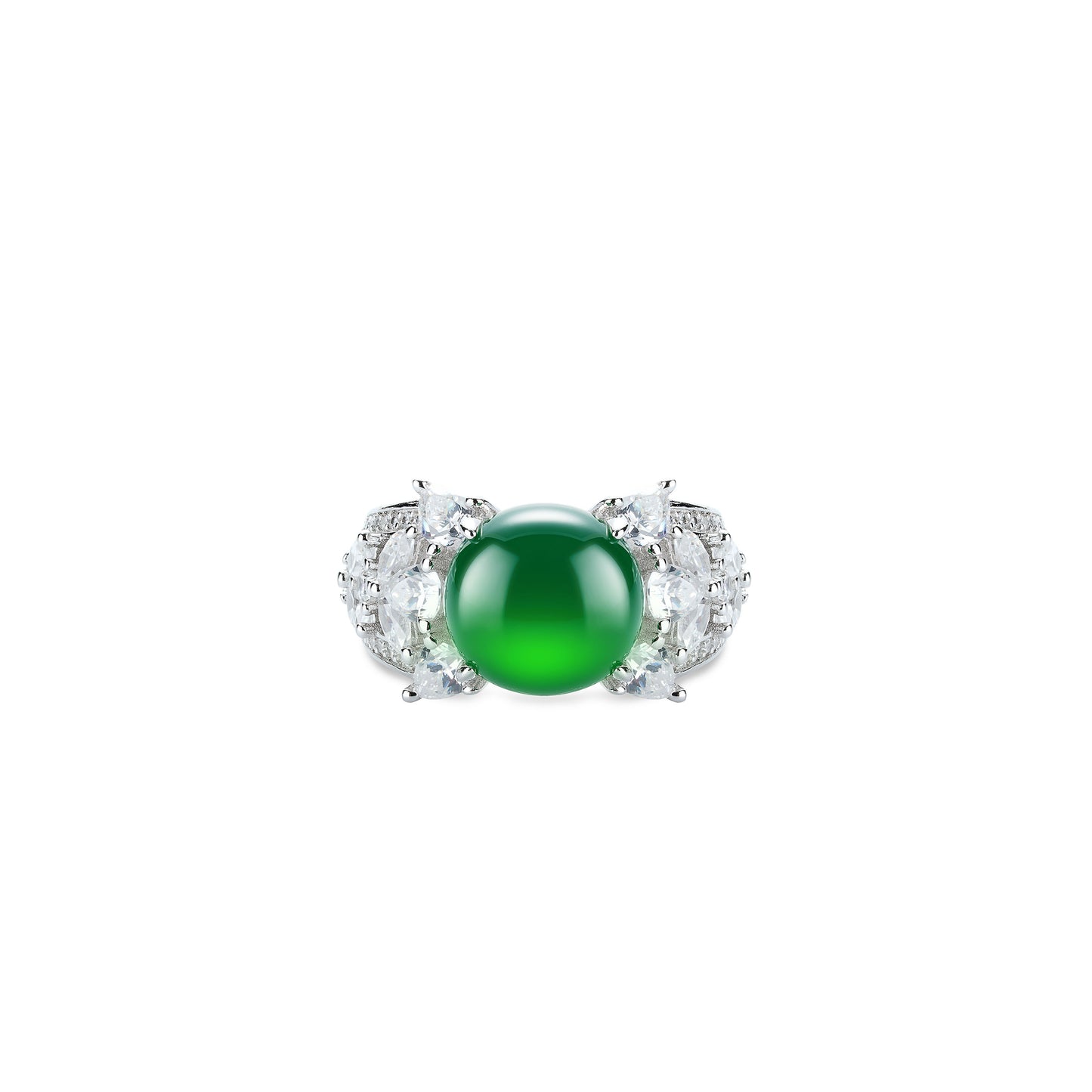 Pre-order: Green jade detailed modern Ring