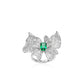 Synthetic Tsavorite collection: Apple green Artistic butterfly Ring