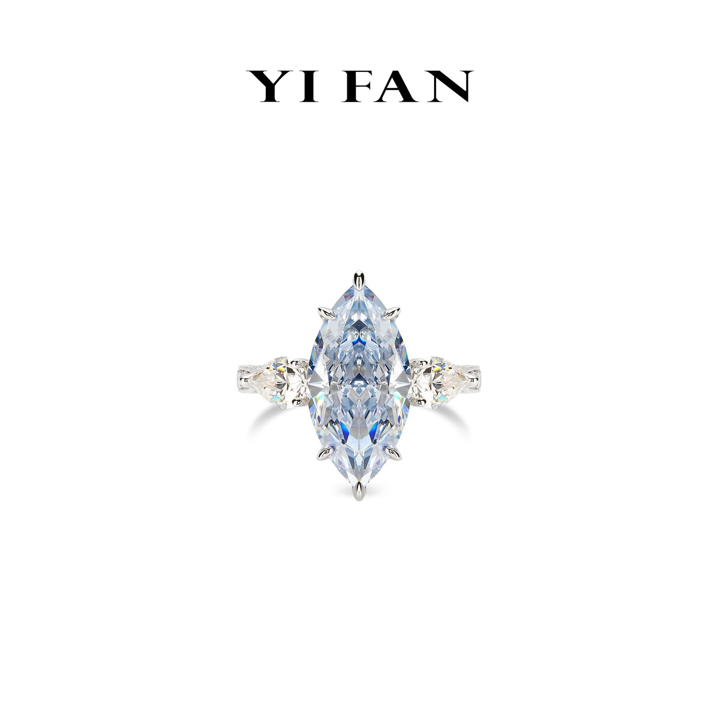 Intense Blue collection: Modern "Marquise Lover" Ring (16 carat)