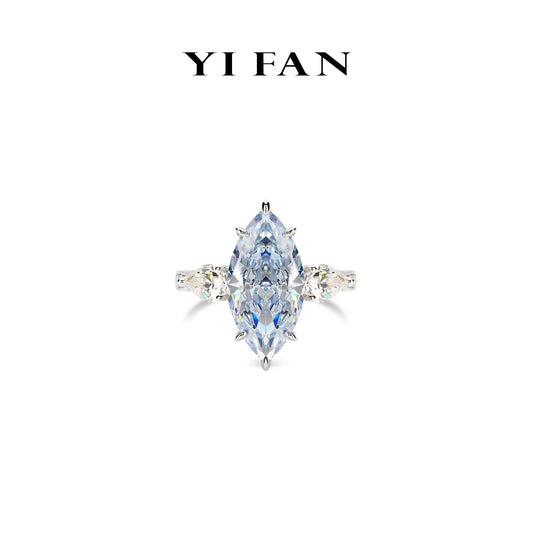 Intense Blue collection: Modern "Marquise Lover" Ring (16 carat)