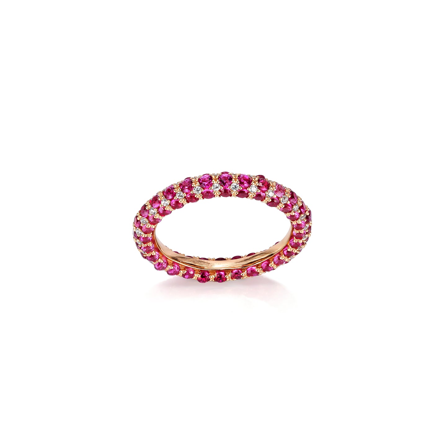 Ruby color collection: "Rose Red Dots" eternity band Ring