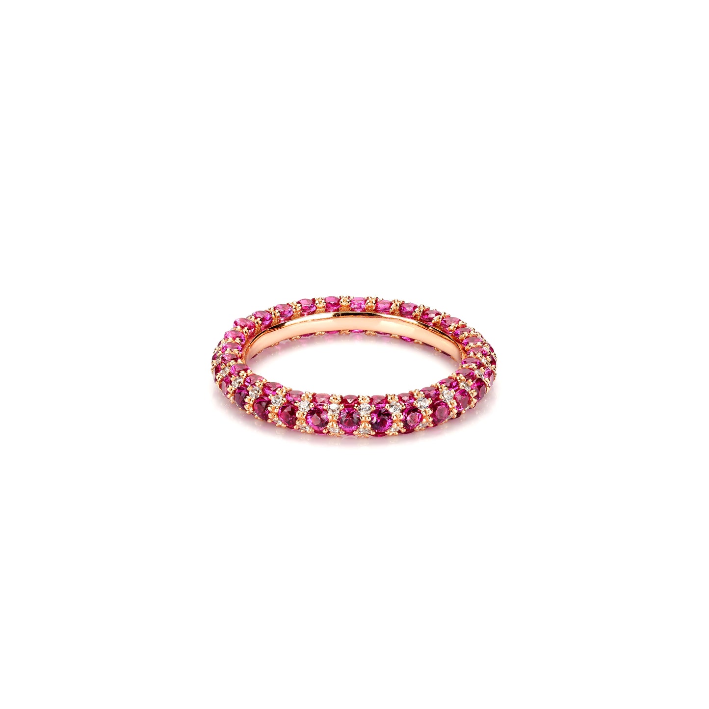 Ruby color collection: "Rose Red Dots" eternity band Ring