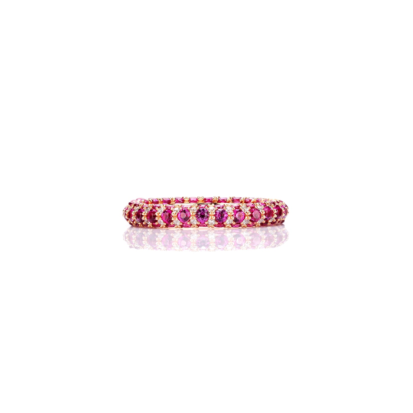 Ruby color collection: "Rose Red Dots" eternity band Ring