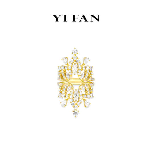 Welfare Exclusive Regal Versatility Collection: Modern "Golden Crown Radiance" exquisite Multi-Wear Ring