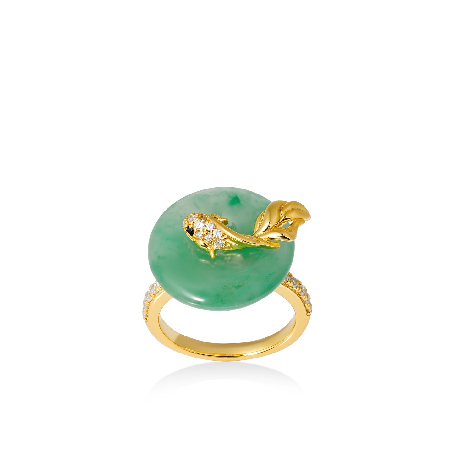 High Jewelry collection: Luxury Dulong Jade Amulet “Lucky Koi fish ” Ring