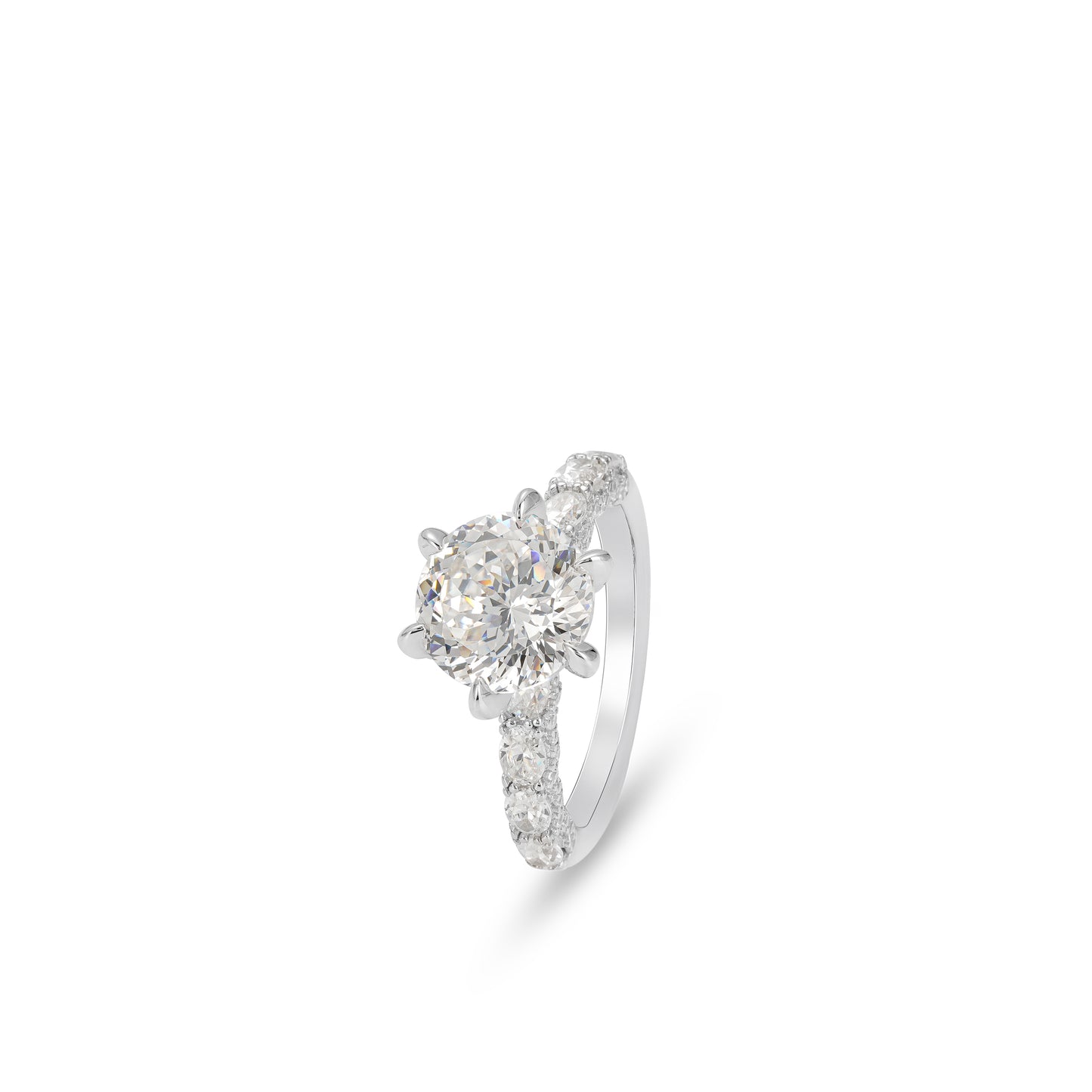 Wedding collection: Firework-cut detailed Solitaire Engagement/Wedding Ring.（5 carat)