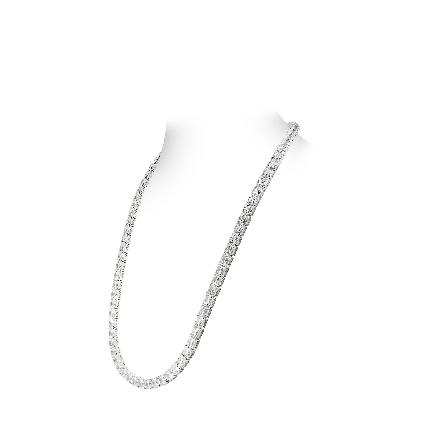 Bespoke customized design: Asscher-cut tennis necklace (262.3 carat)