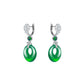 Promotion design: Green chalcedony "Safety Buckle""Ping An Kou" dangle earrings