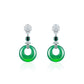 Promotion design: Green chalcedony "Safety Buckle""Ping An Kou" dangle earrings