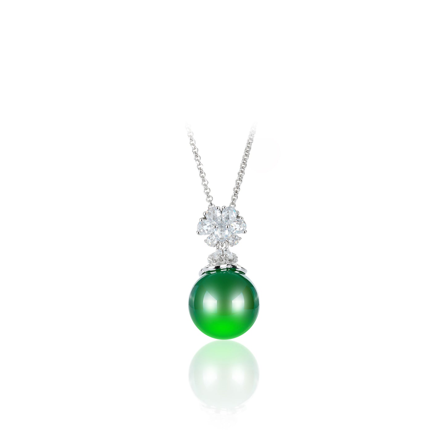 Promotion design: Green chalcedony "Easter Egg" flower Pendant