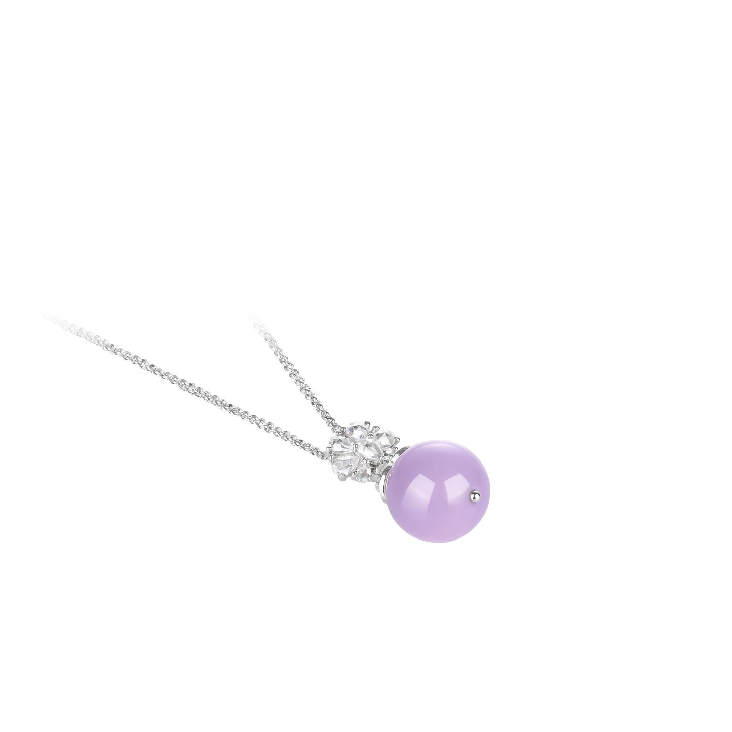 Promotion design: Icy pinkish purple chalcedony "Easter Egg" flower Pendant