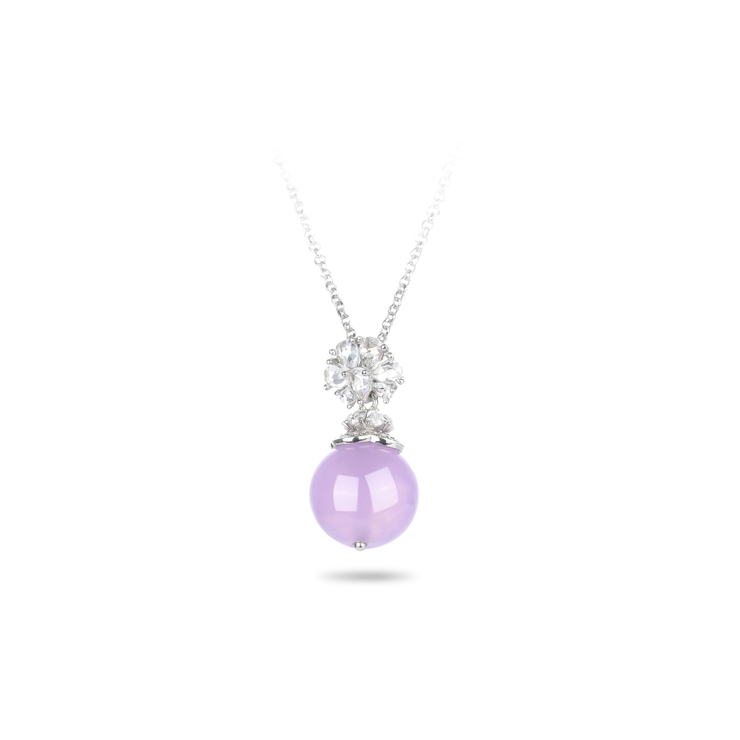 Promotion design: Icy pinkish purple chalcedony "Easter Egg" flower Pendant