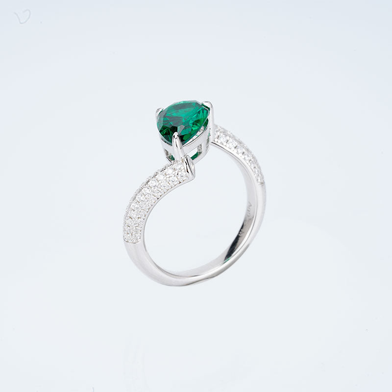 Limited edition： Green "Waterdrop Spring"  Pinkie Ring