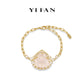 Pre-order High Jewelry Collection: Golden Light Pink Icy Jade Maitreya the "Laughing Buddha," detailed Bracelet