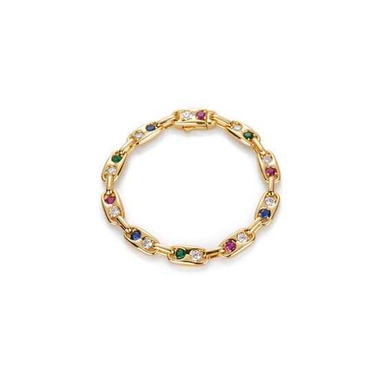 Golden time collection: Colourful "Hook-ups" Modern Tennis Bracelet (Unisex)