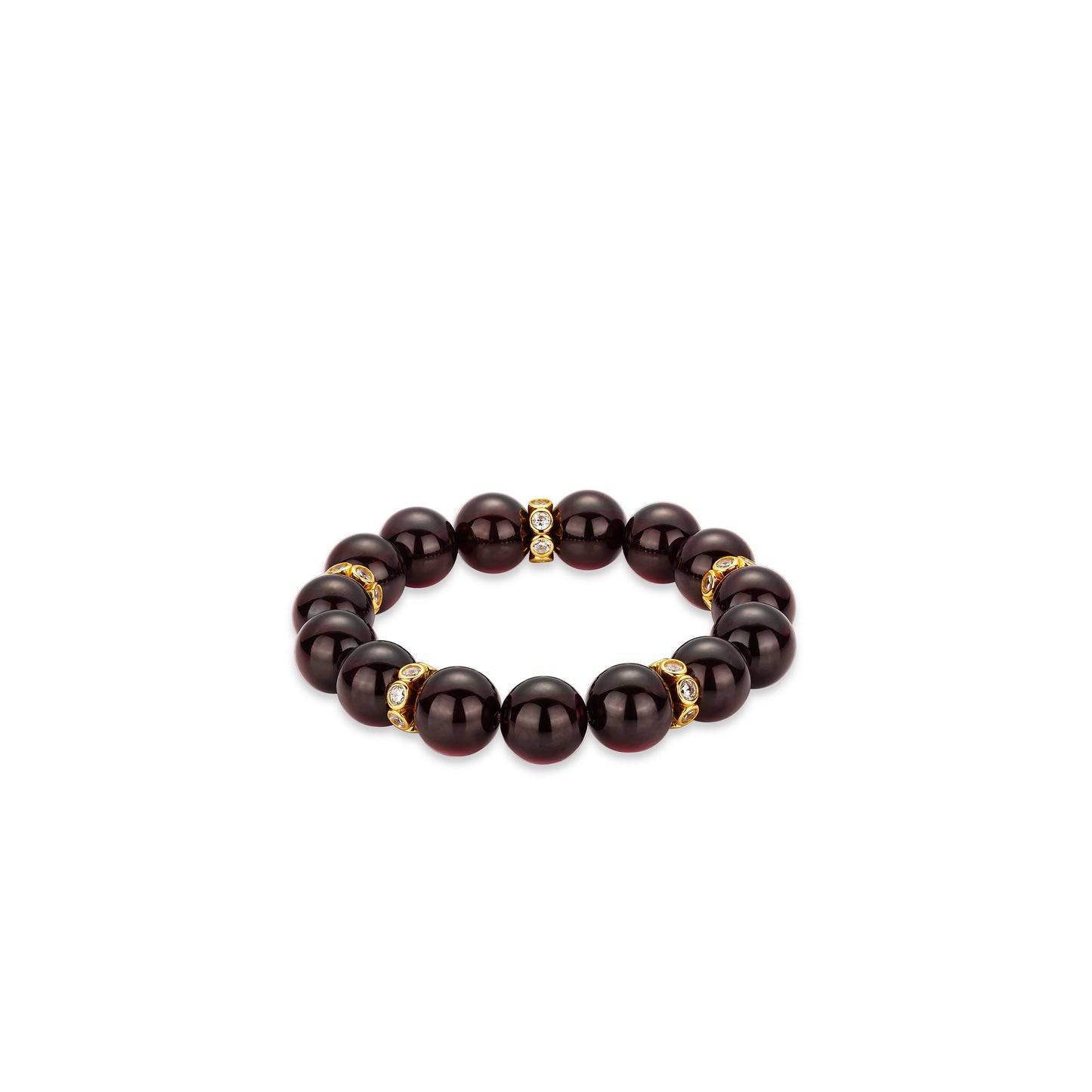 Pre-order High Jewelry collection:"Ziyawu Treasure beads" Elastic Bracelet in Chestnut Red Color (Unisex)