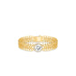 Golden time collection: Brilliant “Woven Interlocking” wide Bracelet