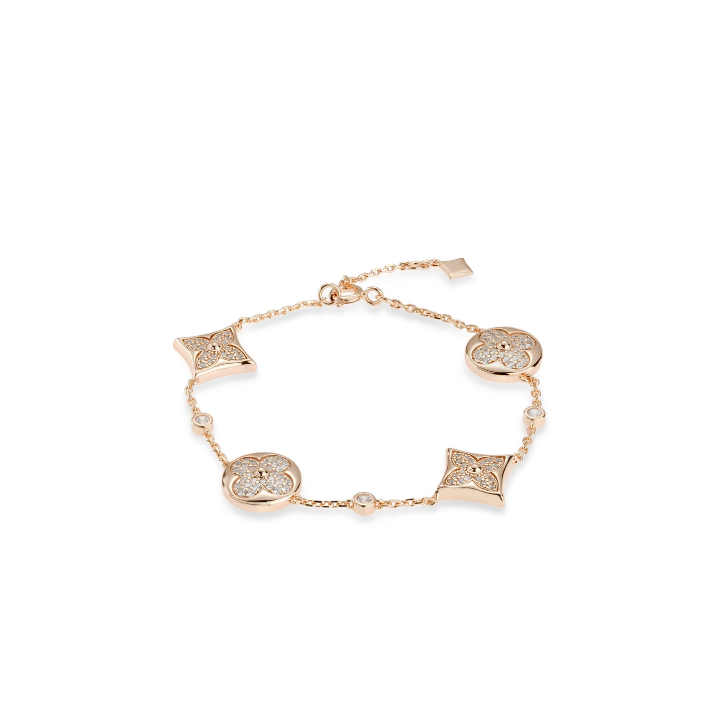 Rose-gold Fever collection: Modern "Lucky Clovers" detailed Bracelet