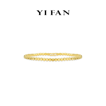 Minimalist collection: Modern "Elastic Golden engraved Beads" unique CNC Bracelet (Special lock)