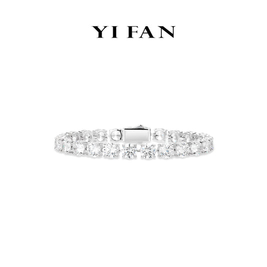 Pure Radiance Collection: Modern "Brilliant Stellar Glow Purity" detailed Tennis Bracelet (Unisex)