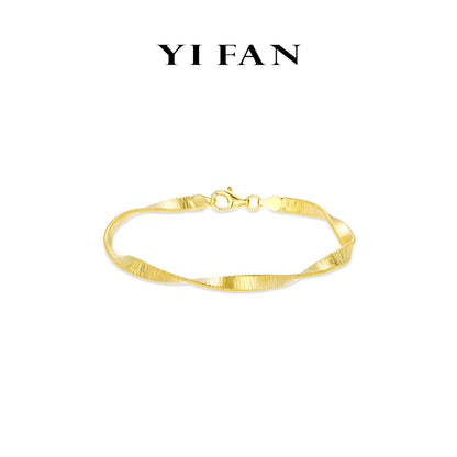 Minimalist collection: Modern "Golden Fettuccine" unique Bracelet (Unisex)