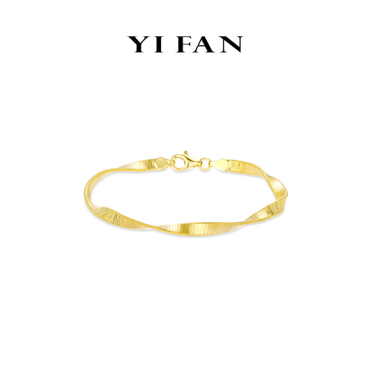 Minimalist collection: Modern "Golden Fettuccine" unique Bracelet (Unisex)